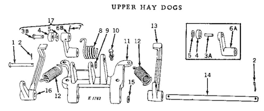 Hay Dog Spring for John Deere Models 14T, 214T
